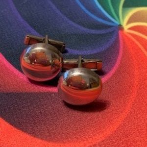 Sterling Silver Button Cuff Links